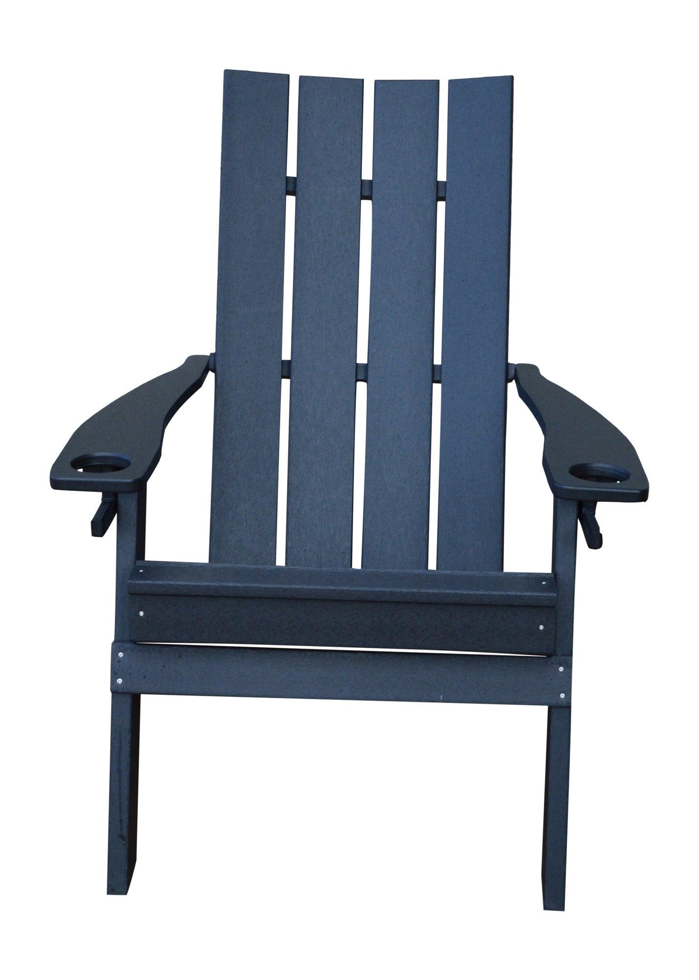 A&L Furniture Co. Amish Made Poly Hampton Folding Adirondack Chair w/2 cupholders - LEAD TIME TO SHIP 10 BUSINESS DAYS