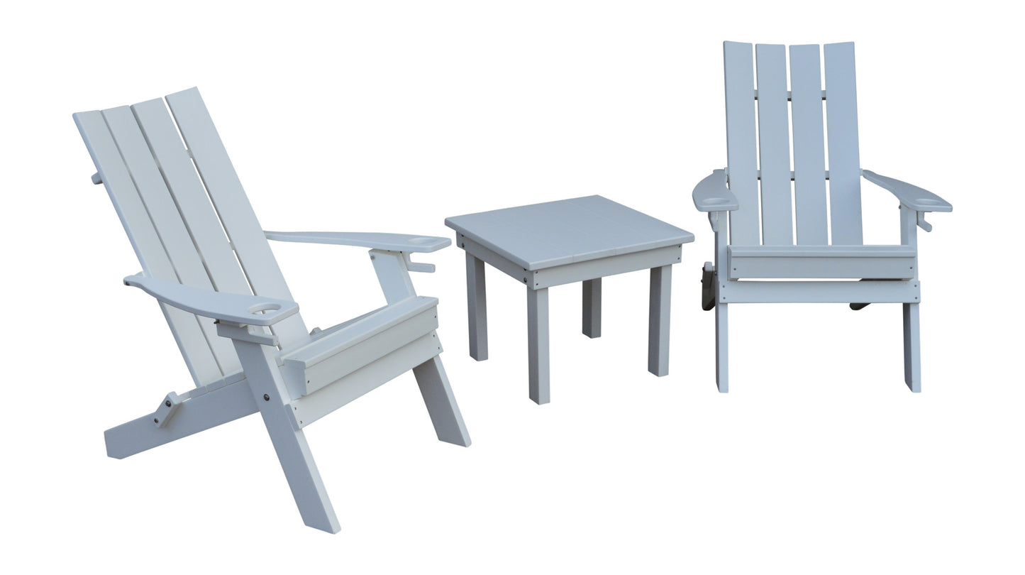 A&L Furniture Co. Amish Made Poly Hampton Folding Adirondack Chair w/2 cupholders - LEAD TIME TO SHIP 10 BUSINESS DAYS