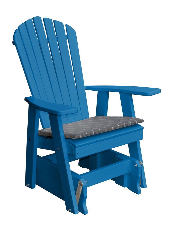 poly adirondack glider chair blue with seat cushion