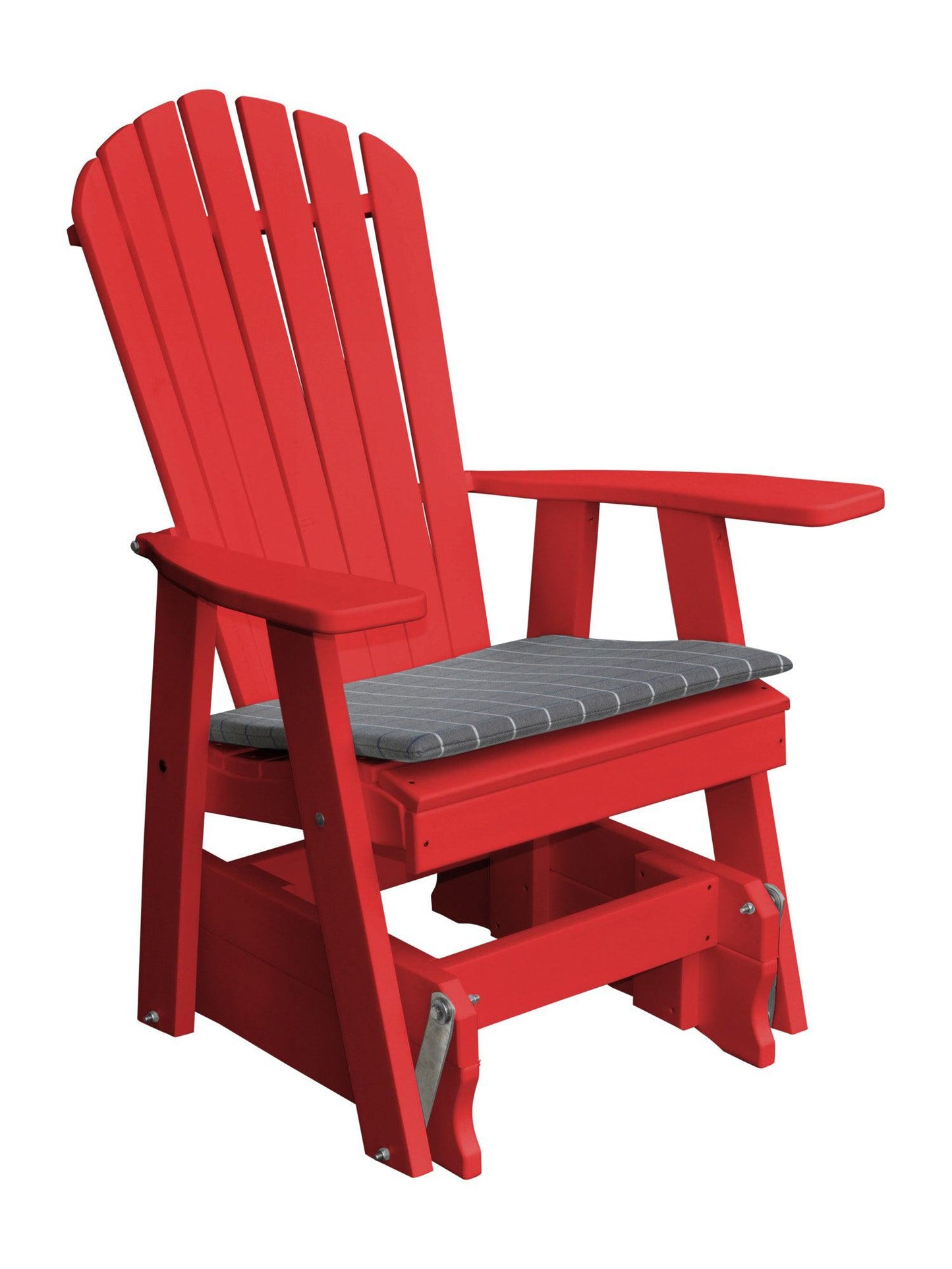 poly adirondack glider chair bright redwith seat cushion