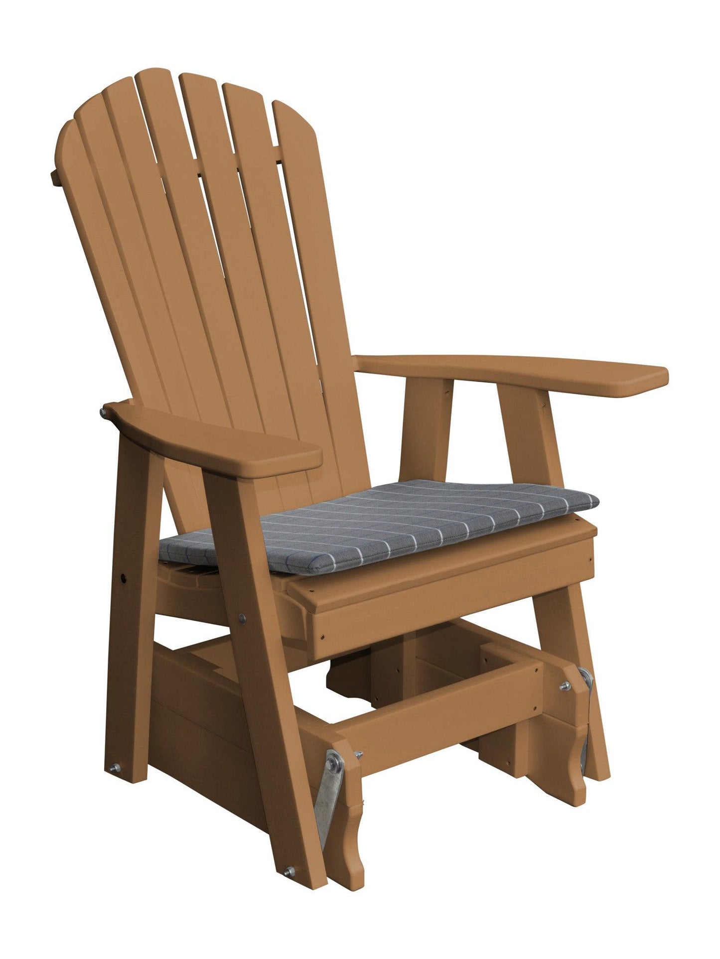 poly adirondack glider chair cedar with seat cushion