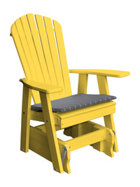 poly adirondack glider chair lemon yellow with seat cushion