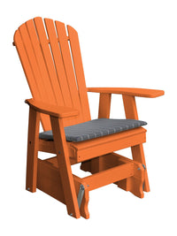 poly adirondack glider chair orange with seat cushion