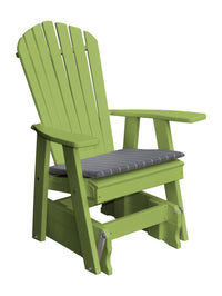 poly adirondack glider chair tropical lime with seat cushion