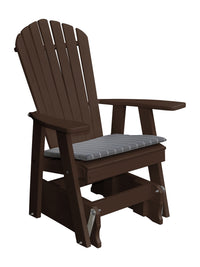poly adirondack glider chair tudor brown with seat cushion