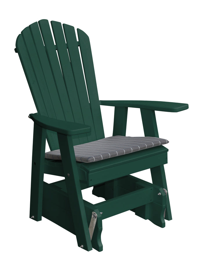 poly adirondack glider chair turf green with seat cushion