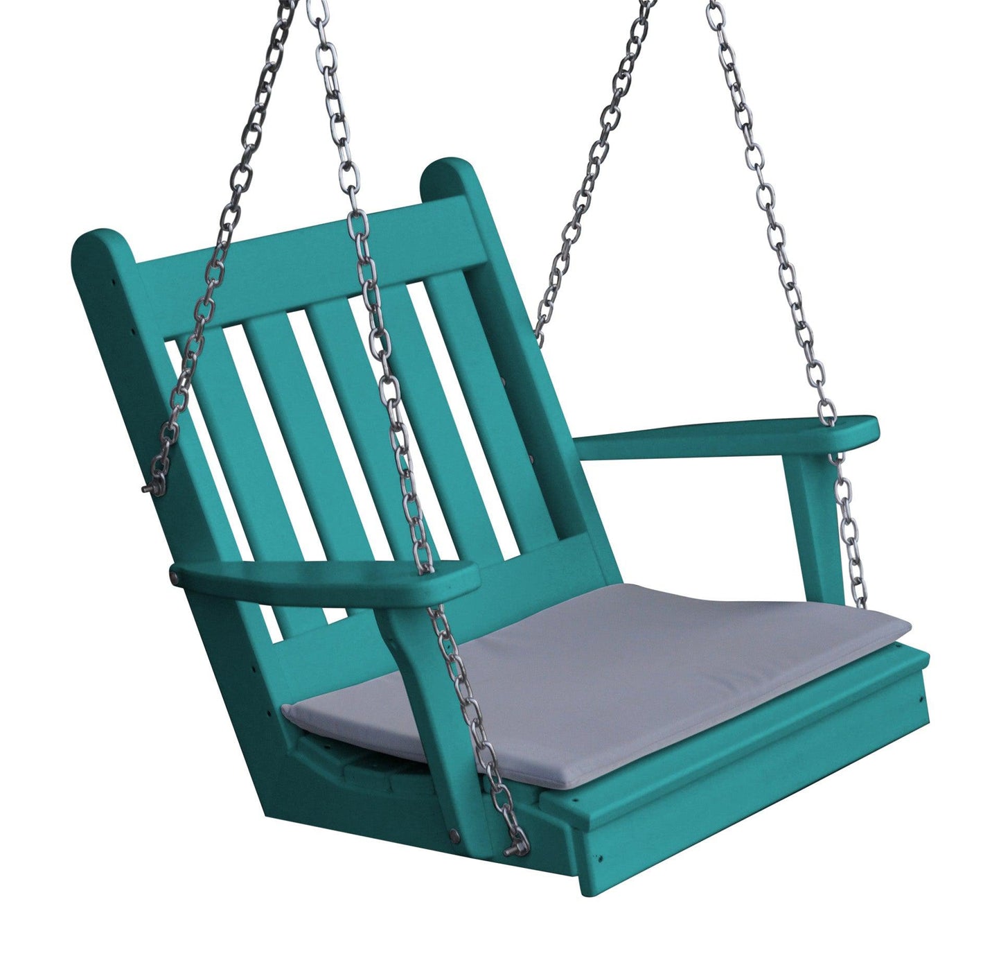 A&L Furniture Co. Traditional English Recycled Plastic Single Porch Swing - LEAD TIME TO SHIP 10 BUSINESS DAYS