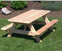 A & L FURNITURE CO. Western Red Cedar Kid's Table (22" Wide)- Specify for FREE 2" Umbrella Hole  - Ships FREE in 5-7 Business days - Rocking Furniture
