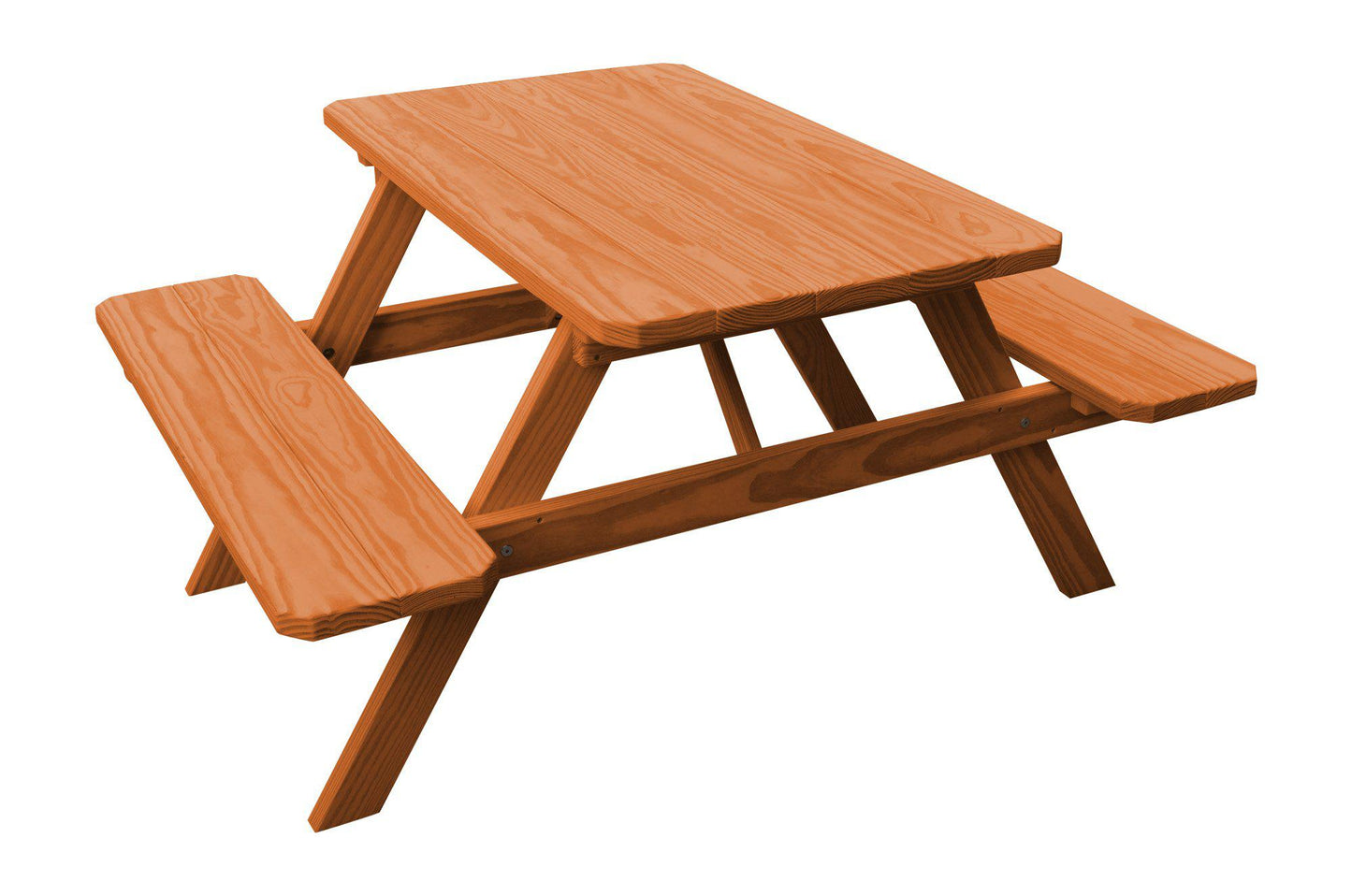 A&L Furniture Co. Yellow Pine 4' Picnic Table with Attached Benches - LEAD TIME TO SHIP 10 BUSINESS DAYS