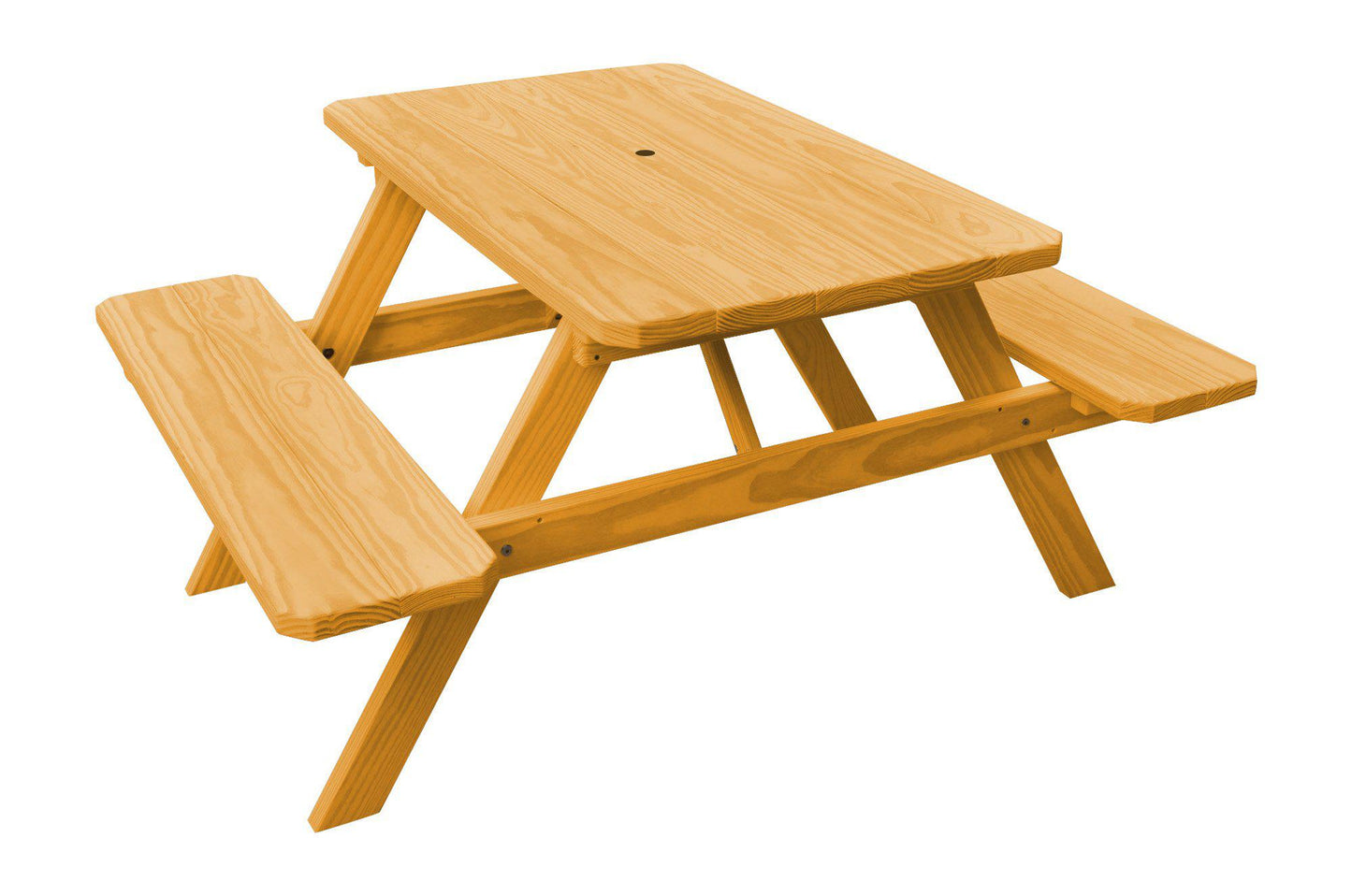 A&L Furniture Co. Yellow Pine 4' Picnic Table with Attached Benches - LEAD TIME TO SHIP 10 BUSINESS DAYS