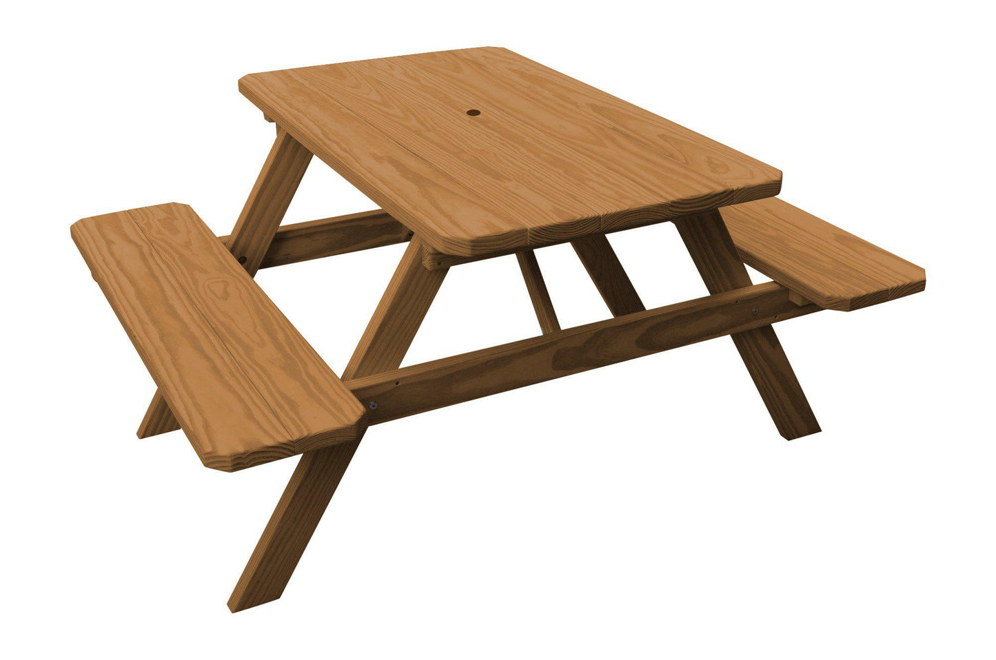 A&L Furniture Co. Yellow Pine 4' Picnic Table with Attached Benches - LEAD TIME TO SHIP 10 BUSINESS DAYS