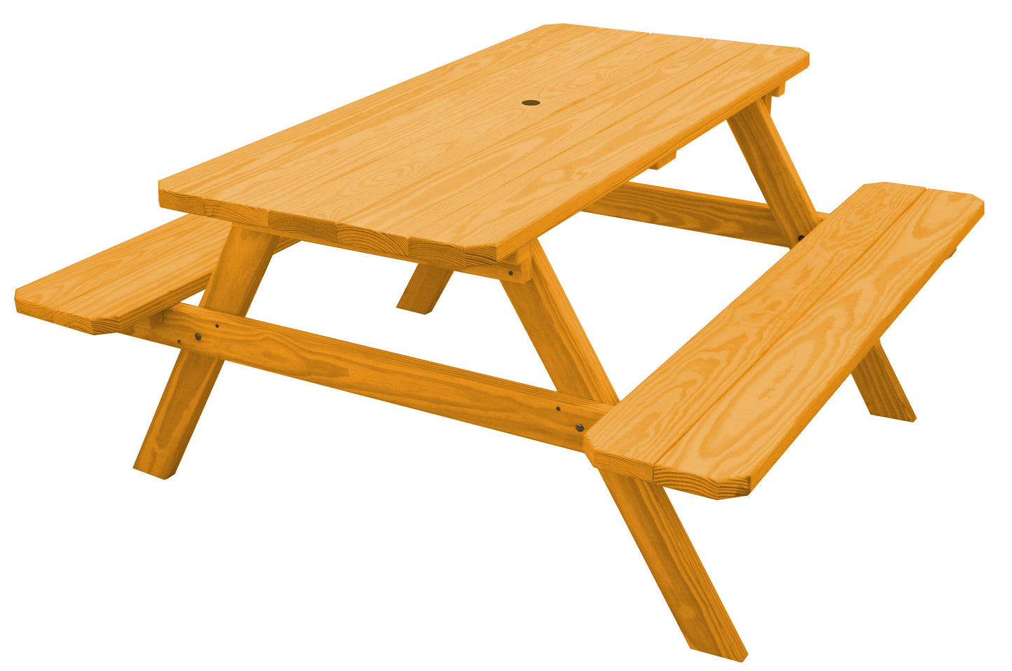 A&L Furniture Co. Yellow Pine 5' Picnic Table with Attached Benches - LEAD TIME TO SHIP 10 BUSINESS DAYS