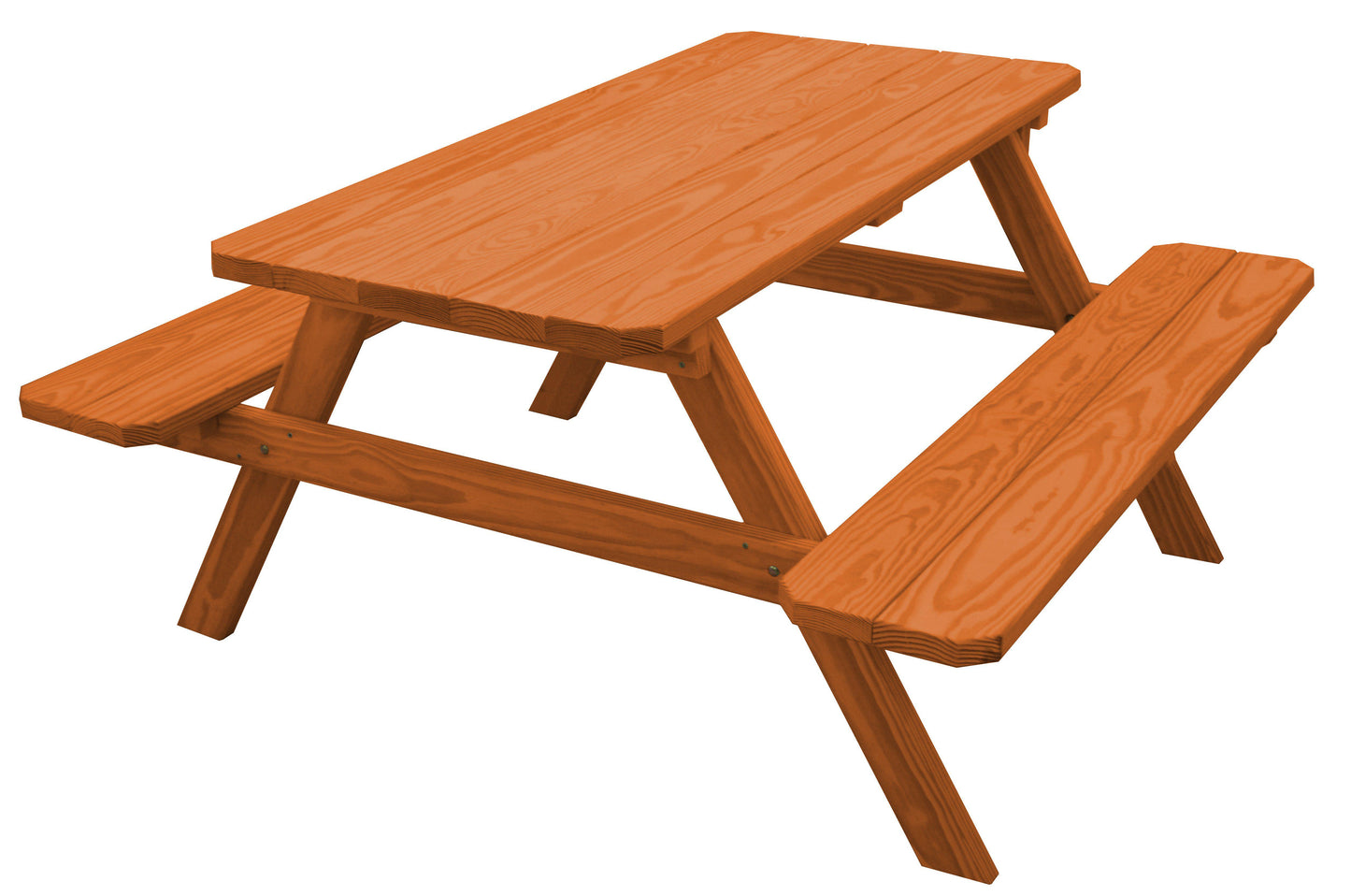 A&L Furniture Co. Yellow Pine 5' Picnic Table with Attached Benches - LEAD TIME TO SHIP 10 BUSINESS DAYS