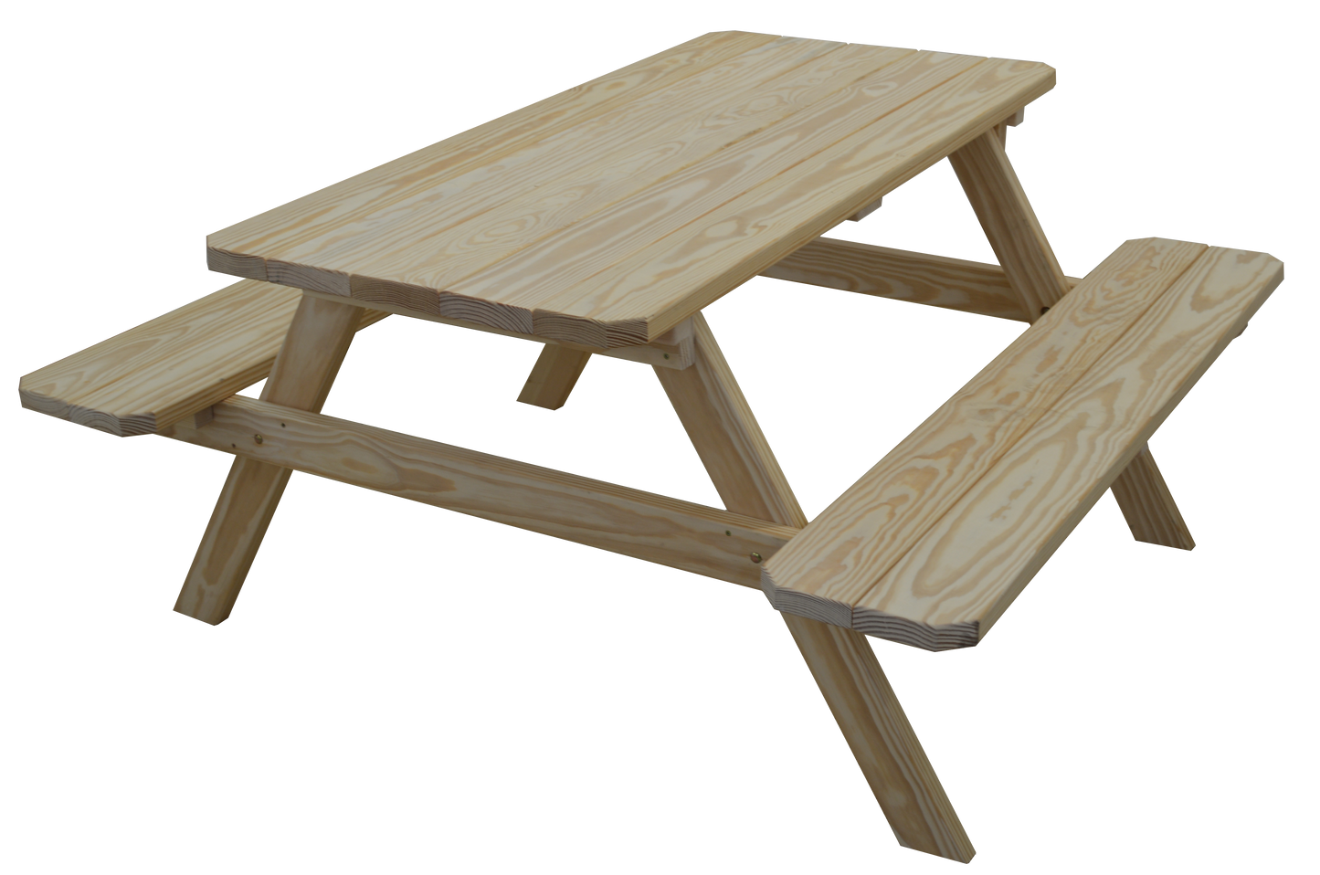 A&L Furniture Co. Yellow Pine 5' Picnic Table with Attached Benches - LEAD TIME TO SHIP 10 BUSINESS DAYS