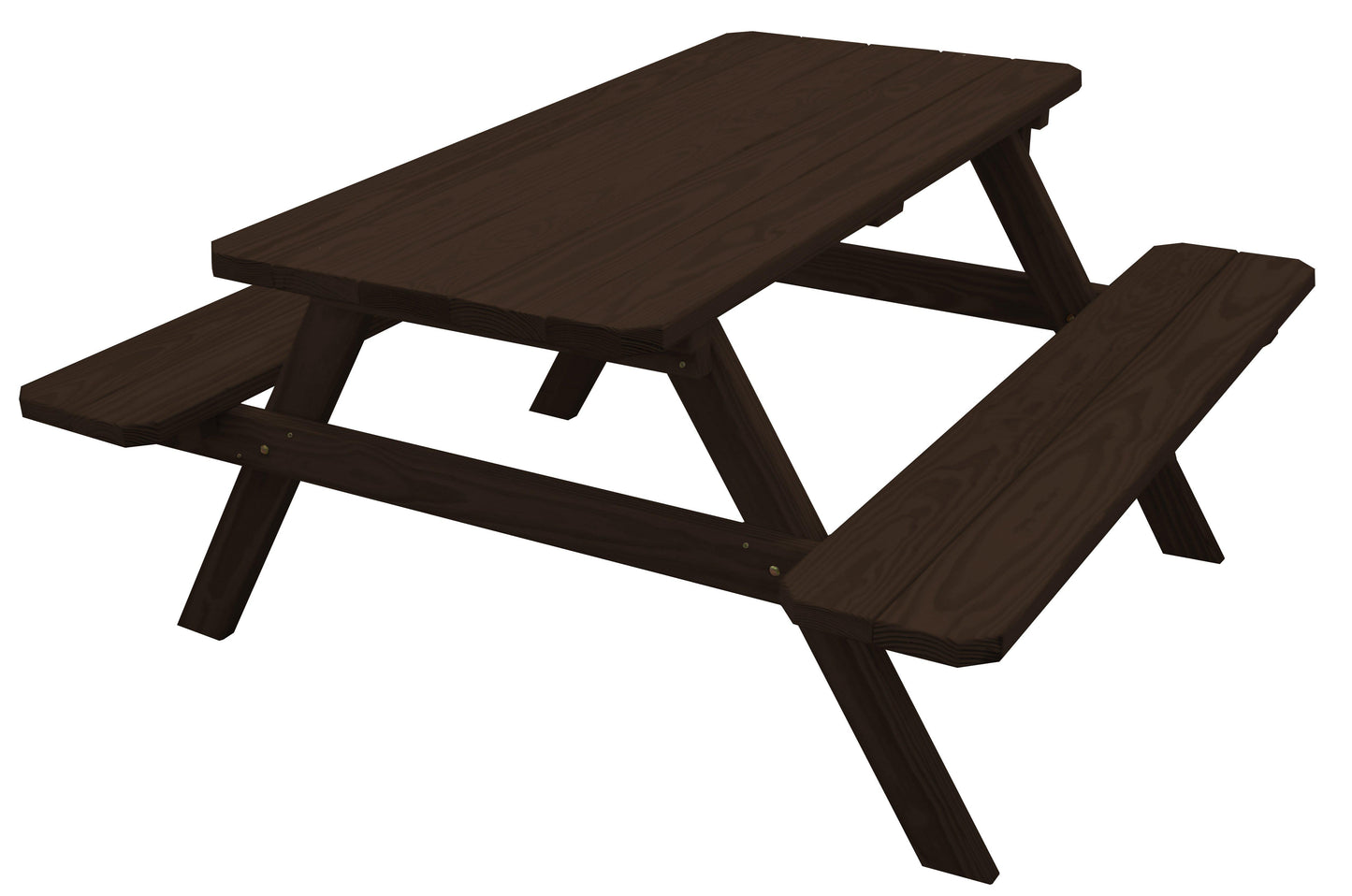 A&L Furniture Co. Yellow Pine 5' Picnic Table with Attached Benches - LEAD TIME TO SHIP 10 BUSINESS DAYS