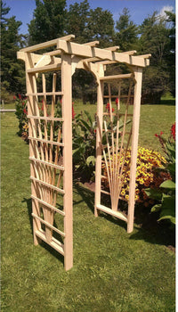 A & L FURNITURE CO. 4' Concord Pressure Treated Pine Arbor  - Ships FREE in 5-7 Business days - Rocking Furniture
