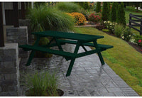 A & L Furniture Co. Yellow Pine 6' Table with Attached Benches  - Ships FREE in 5-7 Business days - Rocking Furniture