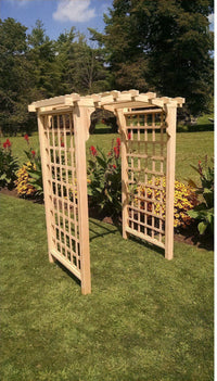 A & L FURNITURE CO. 4' Cambridge Pressure Treated Pine Arbor  - Ships FREE in 5-7 Business days - Rocking Furniture