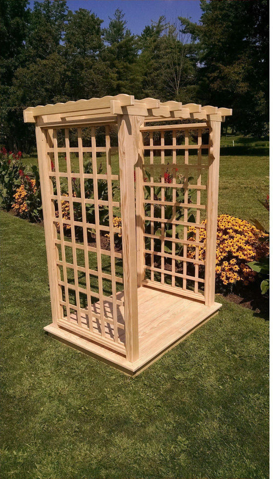 A & L FURNITURE CO. 6' Lexington Pressure Treated Pine Arbor & Deck  - Ships FREE in 5-7 Business days - Rocking Furniture