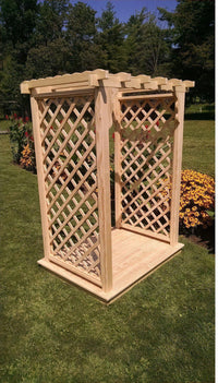 A & L FURNITURE CO. 4' Covington Pressure Treated Pine Arbor & Deck  - Ships FREE in 5-7 Business days - Rocking Furniture