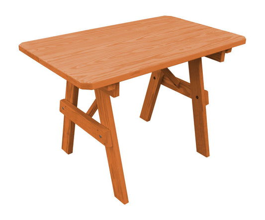 A&L Furniture Co. Yellow Pine 4' Traditional Table Only - LEAD TIME TO SHIP 10 BUSINESS DAYS