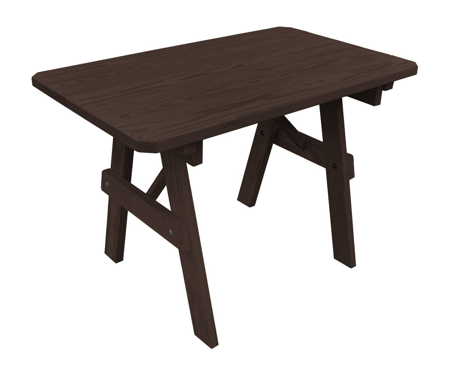A&L Furniture Co. Yellow Pine 4' Traditional Table Only - Specify for Umbrella Hole - LEAD TIME TO SHIP 10 BUSINESS DAYS