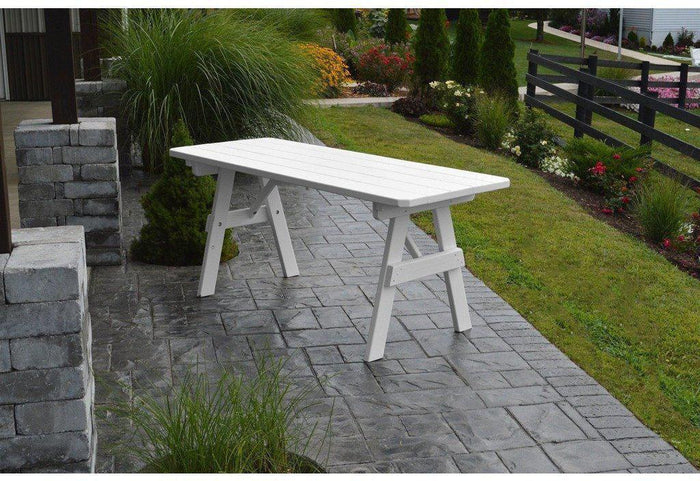A & L Furniture Co. Yellow Pines 6' Traditional Table Only - Specify for Free 2" Umbrella Hole  - Ships FREE in 5-7 Business days - Rocking Furniture