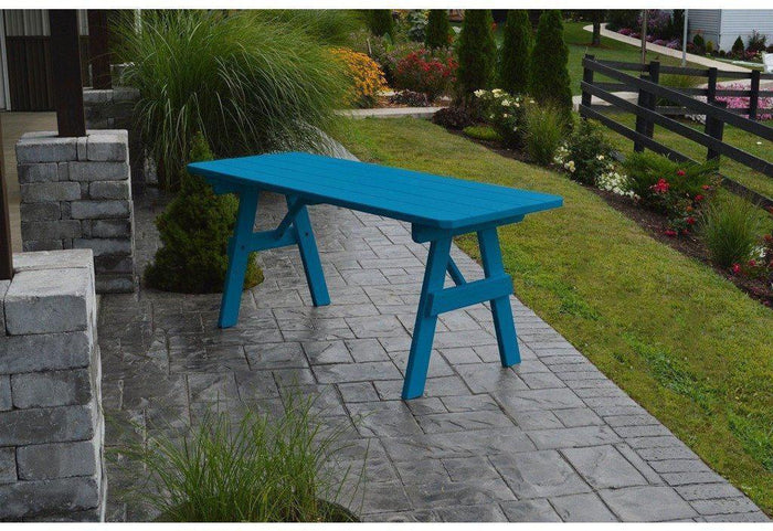 A & L Furniture Co. Yellow Pines 6' Traditional Table Only - Specify for Free 2" Umbrella Hole  - Ships FREE in 5-7 Business days - Rocking Furniture