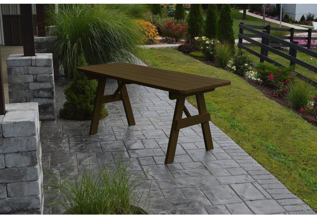 A & L Furniture Co. Yellow Pines 6' Traditional Table Only - Specify for Free 2" Umbrella Hole  - Ships FREE in 5-7 Business days - Rocking Furniture