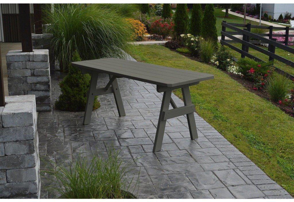 A & L Furniture Co. Yellow Pines 6' Traditional Table Only - Specify for Free 2" Umbrella Hole  - Ships FREE in 5-7 Business days - Rocking Furniture