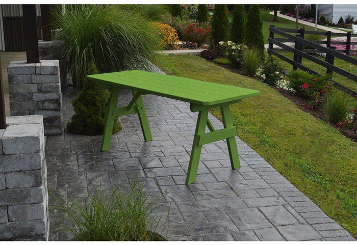 A & L Furniture Co. Yellow Pines 6' Traditional Table Only - Specify for Free 2" Umbrella Hole  - Ships FREE in 5-7 Business days - Rocking Furniture