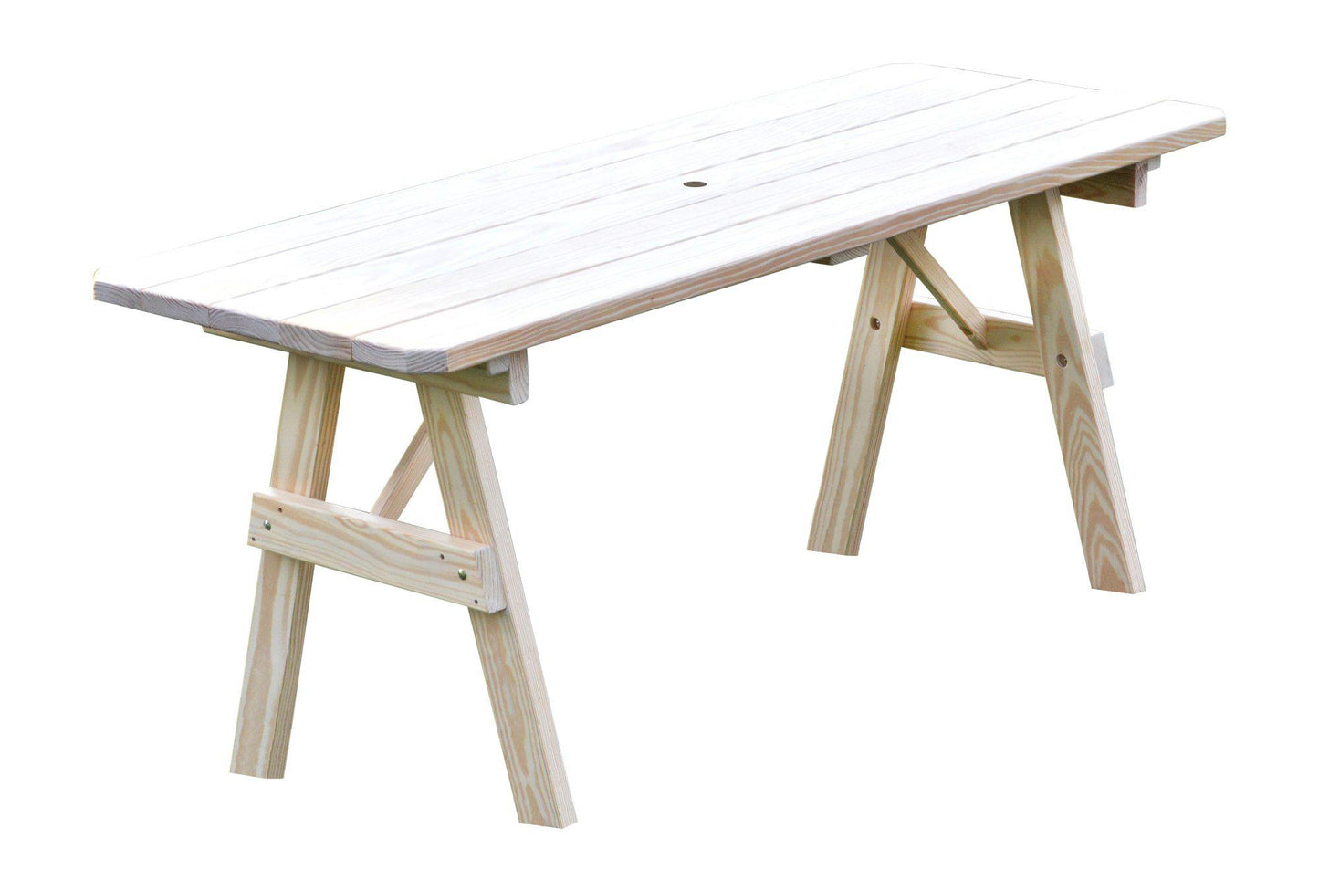 A&L Furniture Co. Yellow Pine 5' Traditional Table Only - Specify for Umbrella Hole - LEAD TIME TO SHIP 10 BUSINESS DAYS