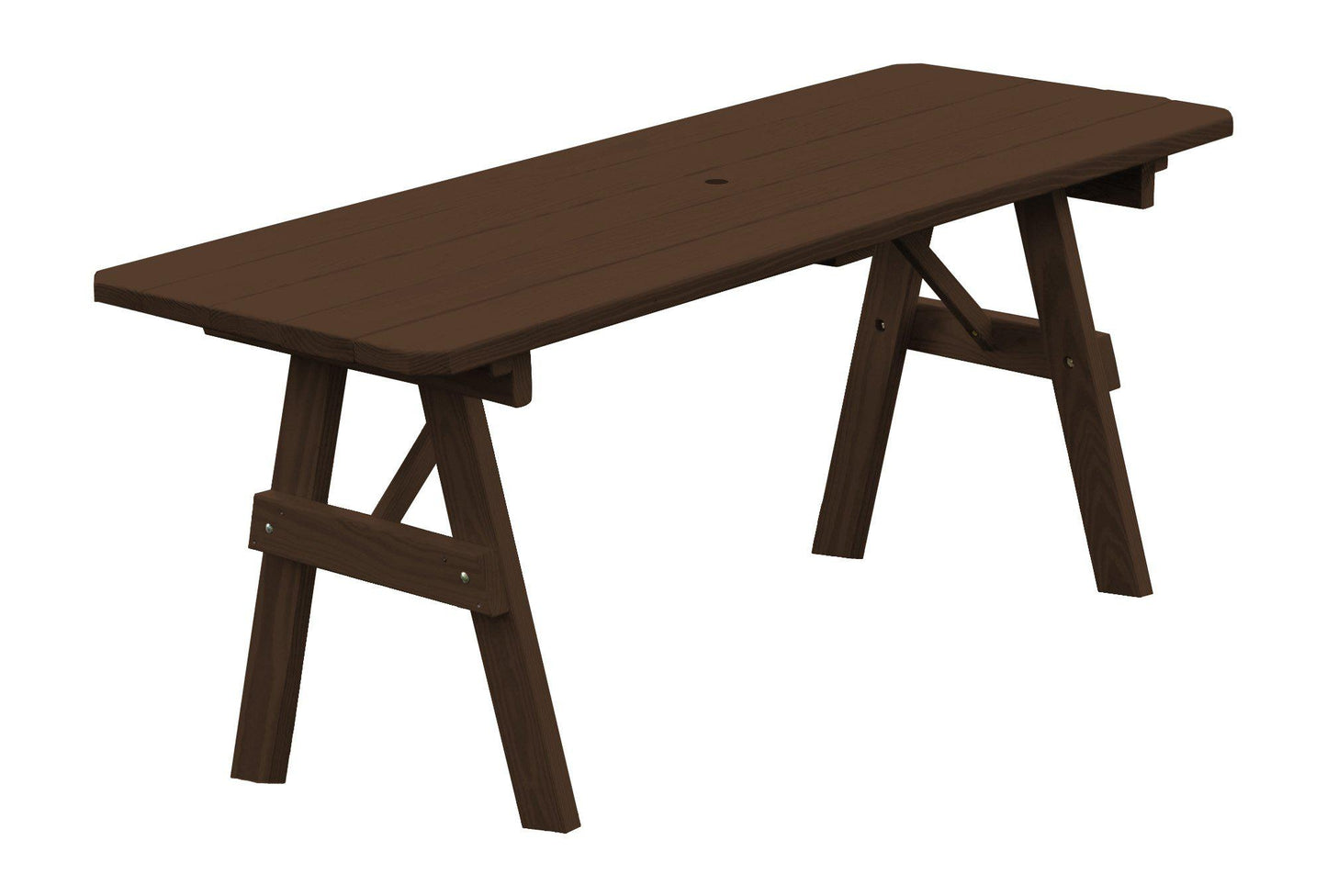 A&L Furniture Co. Yellow Pine 5' Traditional Table Only - Specify for Umbrella Hole - LEAD TIME TO SHIP 10 BUSINESS DAYS