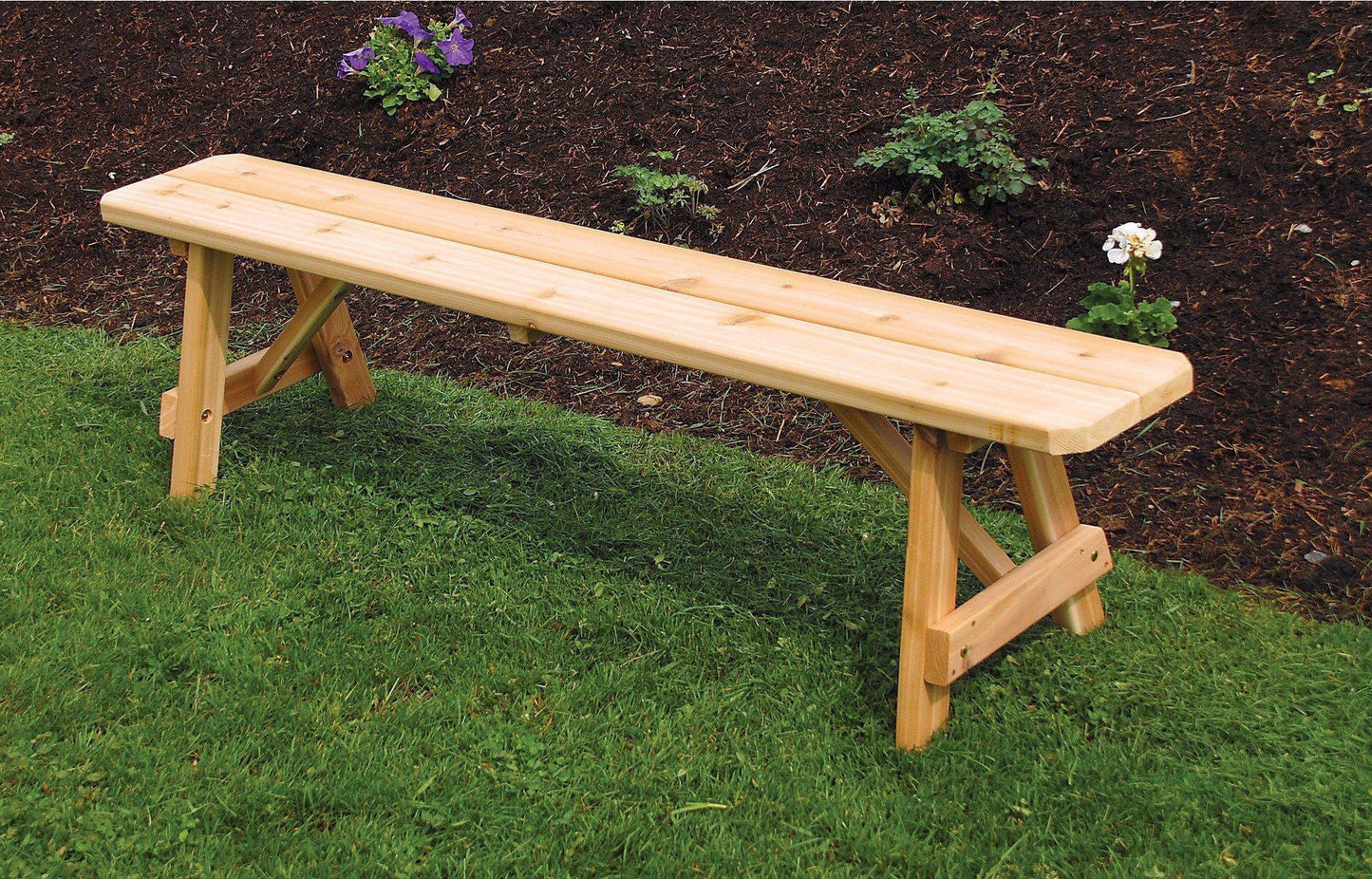 A & L FURNITURE CO. Western Red Cedar 44" Traditional Bench Only  - Ships FREE in 5-7 Business days - Rocking Furniture