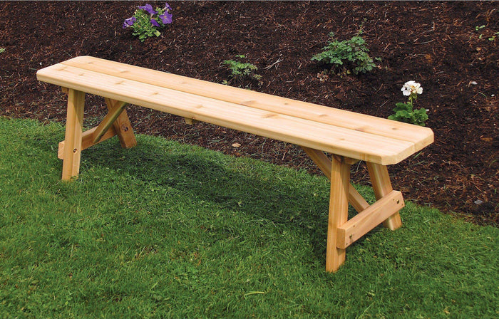 A & L FURNITURE CO. Western Red Cedar 55" Traditional Bench Only  - Ships FREE in 5-7 Business days - Rocking Furniture