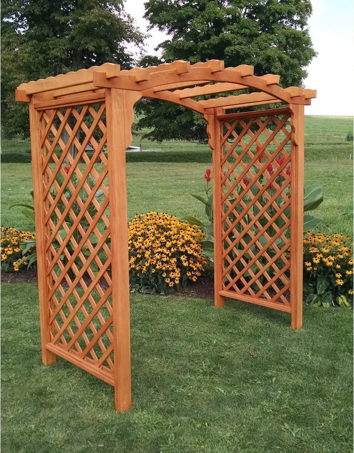 A & L FURNITURE CO. 6' Jamesport Pressure Treated Pine Arbor  - Ships FREE in 5-7 Business days - Rocking Furniture