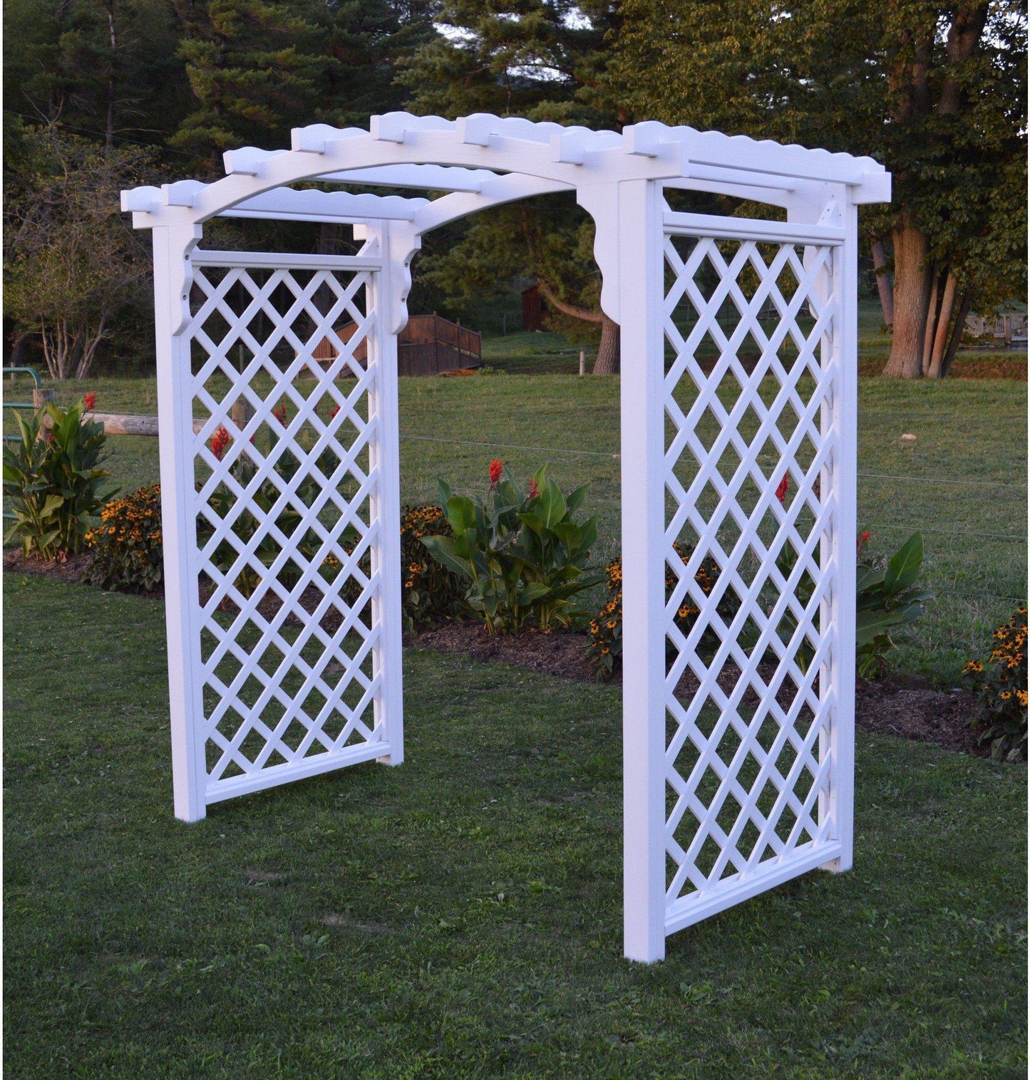 A & L FURNITURE CO. 6' Jamesport Pressure Treated Pine Arbor  - Ships FREE in 5-7 Business days - Rocking Furniture