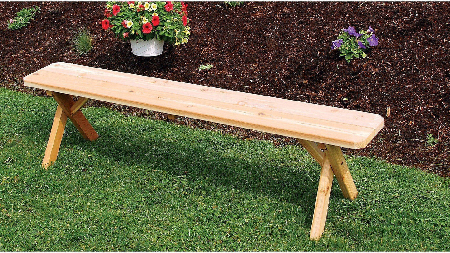 A & L FURNITURE CO. Western Red Cedar 23" Crossleg Bench Only  - Ships FREE in 5-7 Business days - Rocking Furniture