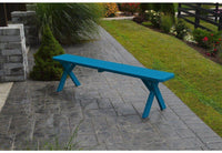 A & L Furniture Co. Yellow Pine 70" Crossleg Bench Only  - Ships FREE in 5-7 Business days - Rocking Furniture