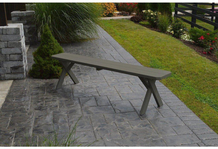 A & L Furniture Co. Yellow Pine 70" Crossleg Bench Only  - Ships FREE in 5-7 Business days - Rocking Furniture