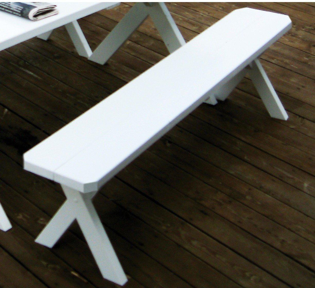 A & L Furniture Co. Yellow Pine 70" Crossleg Bench Only  - Ships FREE in 5-7 Business days - Rocking Furniture