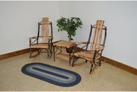 A&L Furniture Co. Amish Bentwood 7-Slat Hickory 3pc. Rocking Chair Set  - Ships FREE in 5-7 Business days - Rocking Furniture