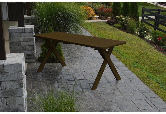 A & L Furniture Co. Yellow Pine 55" Cross-leg Table Only - Specify for Free 2" Umbrella Hole  - Ships FREE in 5-7 Business days - Rocking Furniture