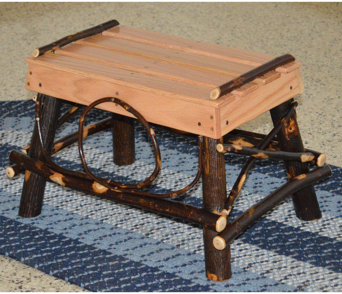 A&L Furniture Co. Amish Hickory Foot Stool  - Ships FREE in 5-7 Business days - Rocking Furniture