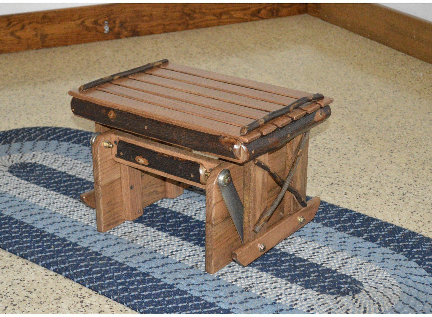 A&L Furniture Co. Amish Hickory Gliding Ottoman  - Ships FREE in 5-7 Business days - Rocking Furniture