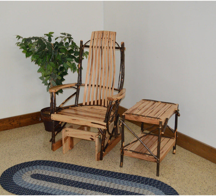 A & L Furniture Co. Amish Bentwood Hickory Glider Rocker with End Table Set  - Ships FREE in 5-7 Business days - Rocking Furniture