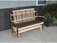 A&L Furniture Co. Amish Bentwood 4' Hickory Porch Glider  - Ships FREE in 5-7 Business days - Rocking Furniture