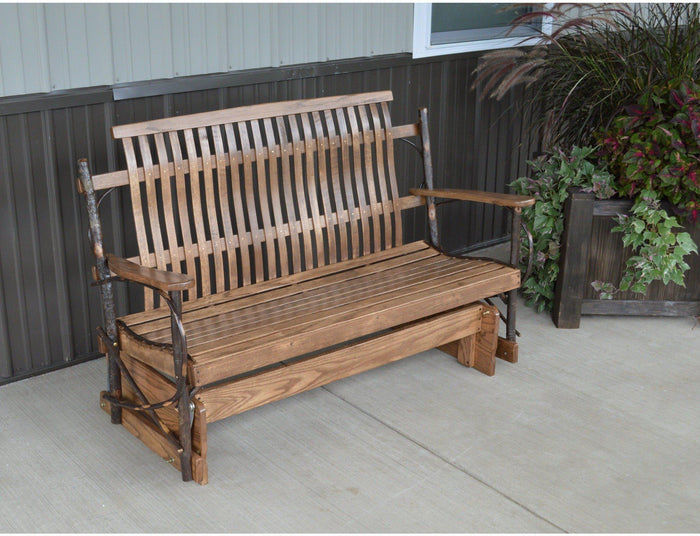 A&L Furniture Co. Amish Bentwood 5' Hickory Porch Glider  - Ships FREE in 5-7 Business days - Rocking Furniture