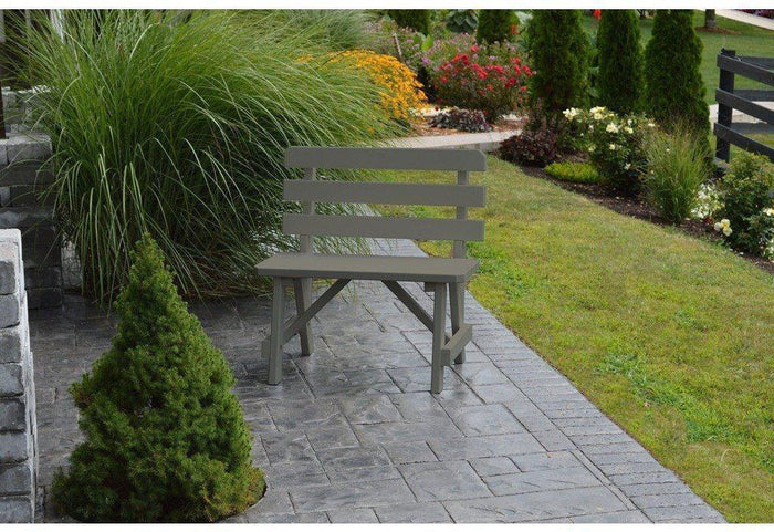 A & L Furniture Co. Yellow Pine 33" Traditional Backed Bench Only  - Ships FREE in 5-7 Business days - Rocking Furniture