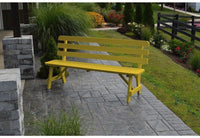A & L Furniture Co. Yellow Pine 55" Traditional Backed Bench Only  - Ships FREE in 5-7 Business days - Rocking Furniture